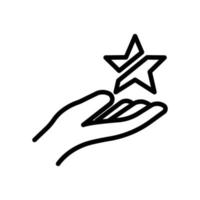 icono de mano con estrella. adecuado para símbolo favorito, destacado, mejor. estilo de icono de línea. diseño simple editable. vector de plantilla de diseño