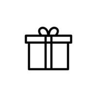 Gift box icon. suitable for gift symbol, affection. line icon style. simple design editable. Design template vector