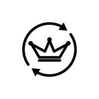 Crown icon with circle. suitable for power symbol, legitimacy, immortality, glory, prosperity, glory. line icon style. simple design editable. Design template vector