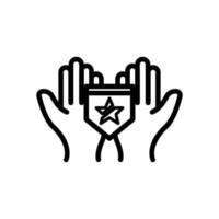 icono de mano con estrella. adecuado para símbolo favorito, destacado, mejor. estilo de icono de línea. diseño simple editable. vector de plantilla de diseño