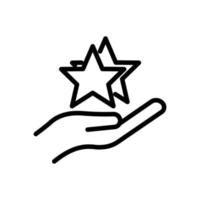 icono de mano con estrella. adecuado para símbolo favorito, destacado, mejor. estilo de icono de línea. diseño simple editable. vector de plantilla de diseño