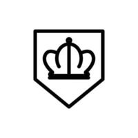 Crown icon with pentagon. suitable for power symbol, legitimacy, immortality, glory, prosperity, glory. line icon style. simple design editable. Design template vector