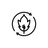 Leaf icon with circle. suitable for ecology symbol. line icon style. simple design editable. Design template vector