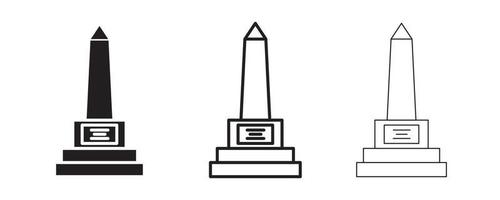 diseño de iconos del día de anzac. icono símbolo del monumento donde estaban los soldados. diseño de logo, web y banner. ilustración. silueta de línea e icono editable. vector