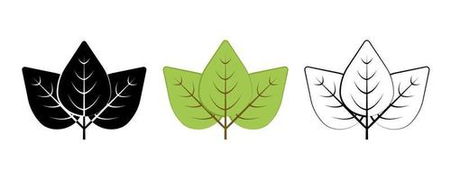 Grass, tree and branches vector icon set. Contains Such Symbols As Plant, Leaf. Editable Stroke. Colored and silhouette linear icon set.