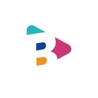 Play logo with letter B logo template, flat style colorful logos. Play icon with initial B. Abstract colorful vector and company corporate identity logo.