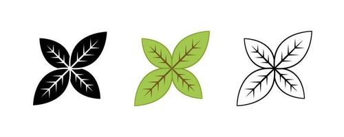 Tree, branches and blooming leaves vector icon set. Contains Symbols Like Plant, Leaf. Editable Stroke. Silhouette, colored and linear icon set.