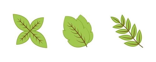 conjunto de iconos vectoriales de árboles, ramas y varias hojas. contiene símbolos como planta, hoja. trazo editable. conjunto de iconos de colores. vector