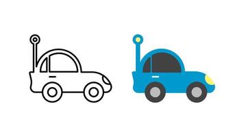 Car icon special collection colorful icon set. Upload the battery car vector. Editable linear icon set. vector