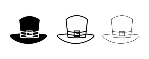 diseño de conjuntos de iconos de sombrero irlandés. conjunto de iconos de silueta y dibujo editable. ilustración vectorial aislado sobre fondo blanco. vector