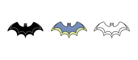 Bats flying in the air icon. Set suitable for the concept of Halloween. It is a colorful, silhouettes and linear icon set. vector