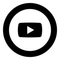 Play button icon black color in round circle vector