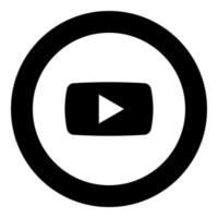 Play button icon black color in round circle vector