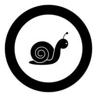 Snail icon black color in round circle vector