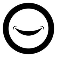 Smile Smlie doodle icon in circle round black color vector illustration flat style image
