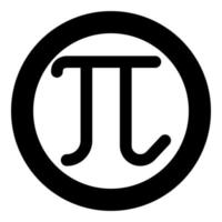 pi símbolo griego letra minúscula icono de fuente en círculo redondo color negro vector ilustración estilo plano imagen