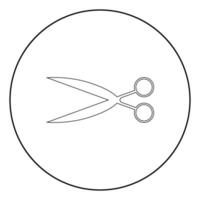 Scissors the black color icon in circle or round vector