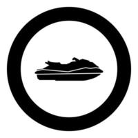 icono de waverunner color negro en círculo redondo vector