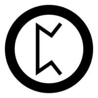 Perth rune pertho pear hidden game symbol icon black color vector in circle round illustration flat style image