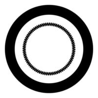 Decoration circle Decorative line Art frame icon in circle round black color vector illustration flat style image