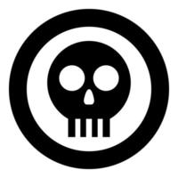 Human skull Cranium icon in circle round black color vector illustration flat style image