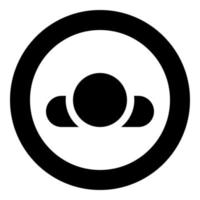 Man lying on back View head shoulders icon in circle round black color vector illustration flat style image