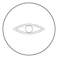 Eye the black color icon in circle or round vector