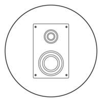 Loud speaker icon black color in circle vector