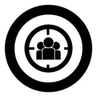 People in target or target audience icon black color in circle round vector
