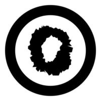 Hole in the surface icon black color in circle round vector