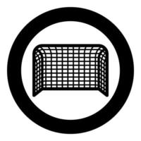puerta de fútbol puerta de fútbol balonmano puerta concepto puntuación icono negro color ilustración en círculo vector