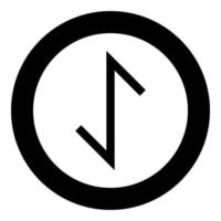 Eywas rune yew strength egis symbol icon black color vector in circle round illustration flat style image