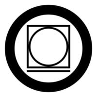 Drum drying in machine easy mode Clothes care symbols Washing concept Laundry sign icon in circle round black color vector illustration flat style image