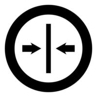 Symmetrical layout image Designation on the wallpaper symbol icon in circle round black color vector illustration flat style image