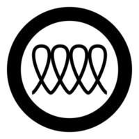 Induction cooking spiral electrical heat symbol type cooking surfaces sign utensil destination panel icon in circle round black color vector illustration flat style image