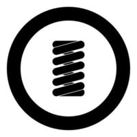 Spring coil icon black color in round circle vector