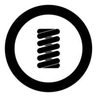 Spring coil icon black color in round circle vector