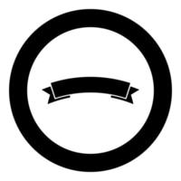 Ribbon banner Advertising banner icon in circle round black color vector illustration flat style image