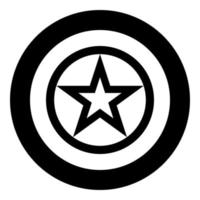 Star in circle icon in circle round black color vector illustration solid outline style image
