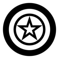 Star in circle icon in circle round black color vector illustration solid outline style image