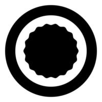 Round element with wavy edges Circle label sticker icon in circle round black color vector illustration solid outline style image