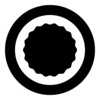 Round element with wavy edges Circle label sticker icon in circle round black color vector illustration solid outline style image