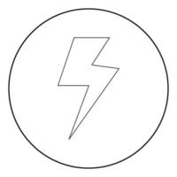 Symbol electricity icon black color in circle vector