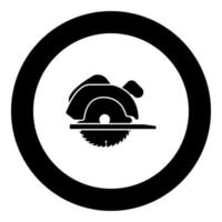 Manual circular saw icon black color in round circle vector