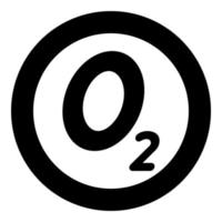 Oxygen chemical formula O2 Air icon in circle round black color vector illustration solid outline style image