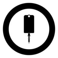 Dropper package bottle installator icon black color in circle round vector