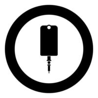 Dropper package bottle installator icon black color in circle round vector