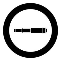 Spyglass Monocular Telescope lens icon in circle round black color vector illustration flat style image