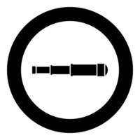 Spyglass Monocular Telescope lens icon in circle round black color vector illustration flat style image