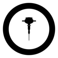 Jackhammer icon black color in round circle vector